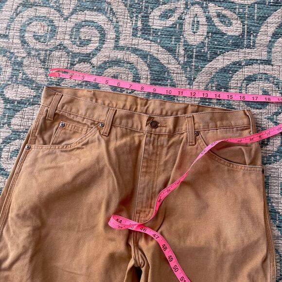 Dickies Men's Relaxed Fit Duck Canvas Carpenter Work Pants Khaki - Size 34x32 - Picture 10 of 11